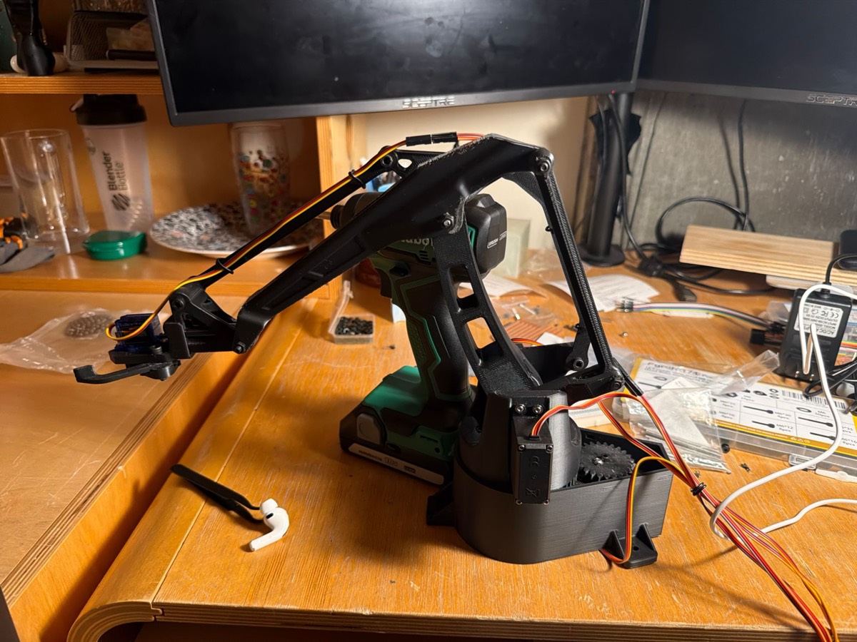 EEZYbotARM MK2 robot arm on a desk